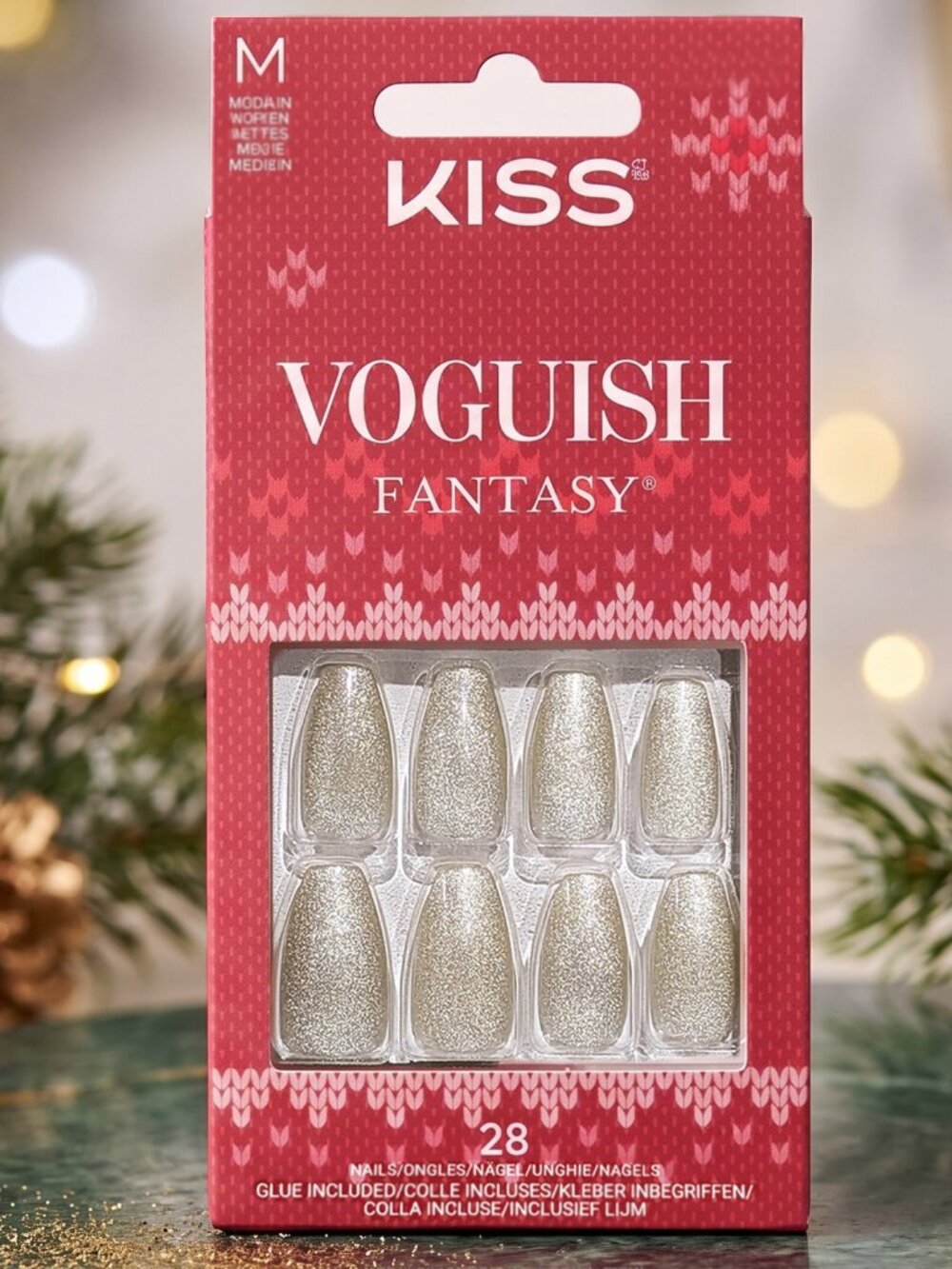 KISS Voguish Fantasy Magnetic Medium Length Nails - Holiday Design